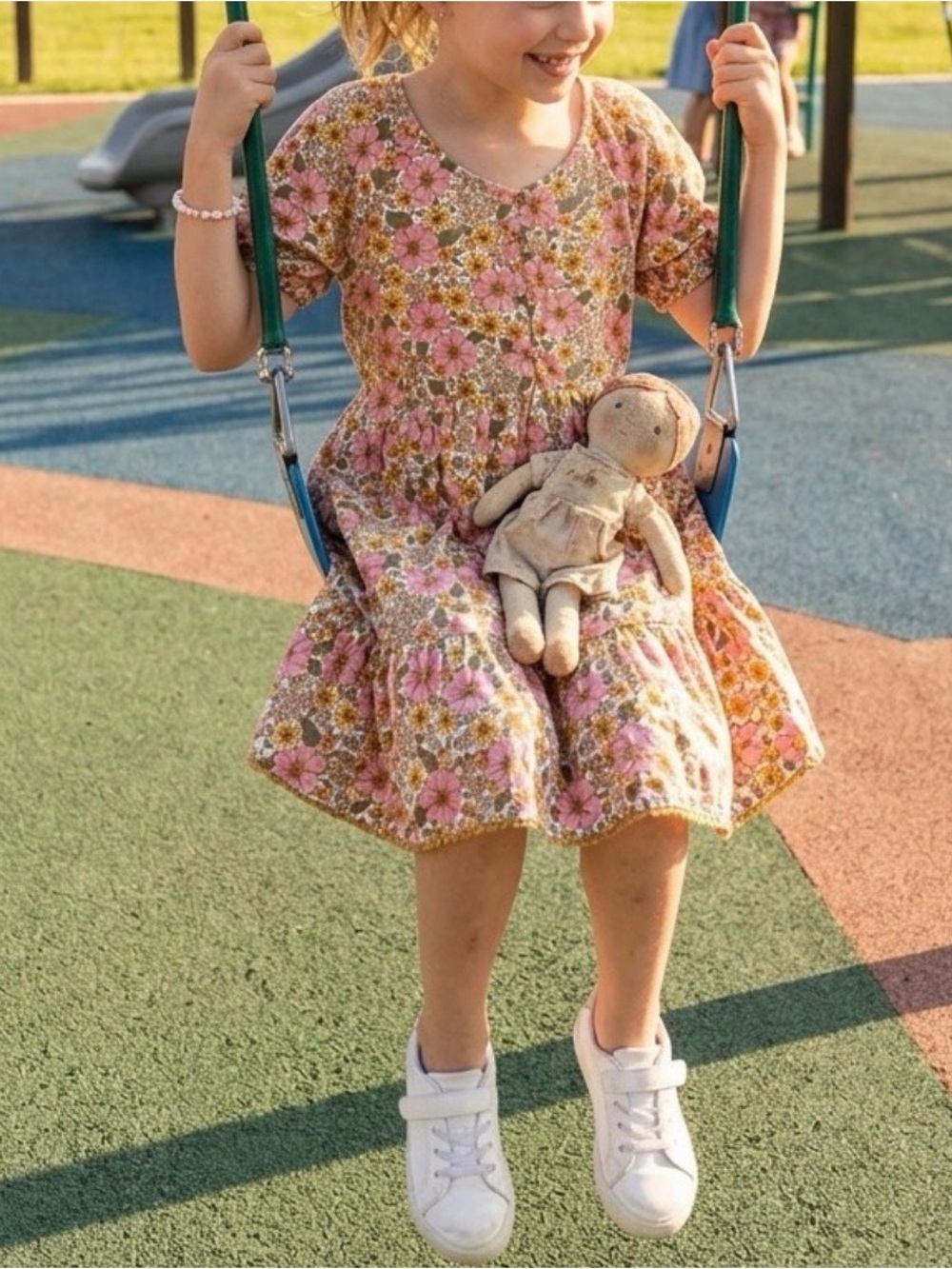 Cat & Jack Pink Floral Button-Front Cotton Dress